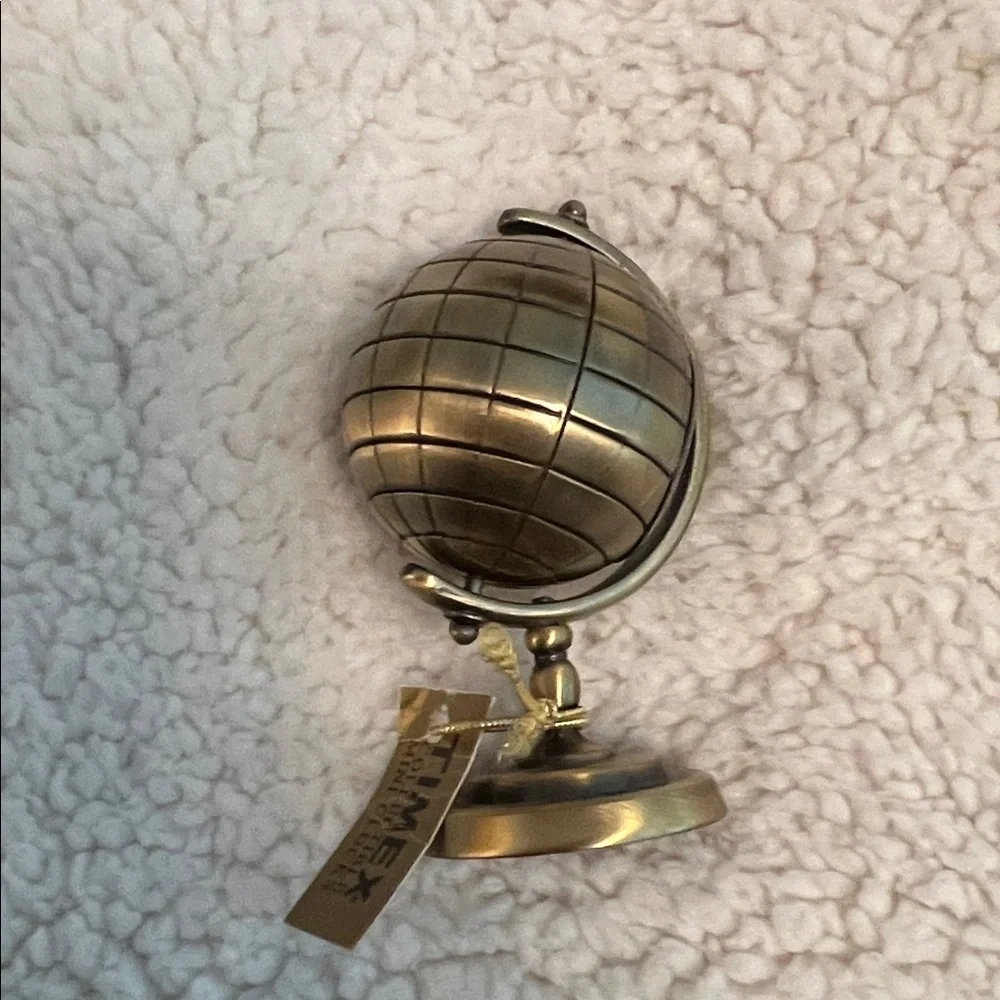 Timex Brass Globe Miniature Table Clock